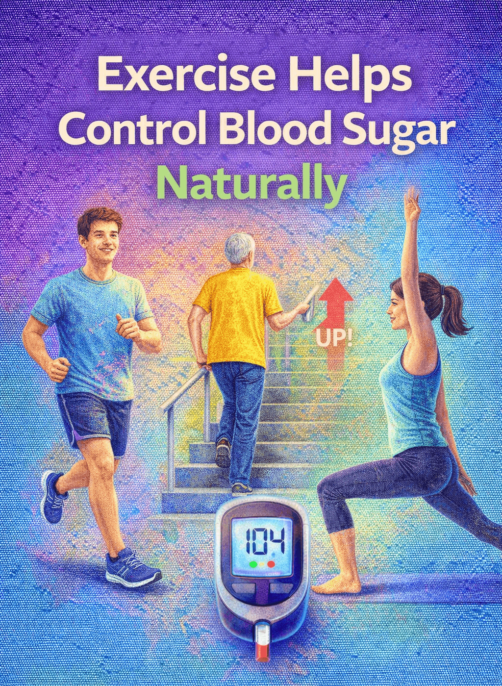 Exercise Helps Control Blood Sugar Naturally through walking, jogging, yoga, and daily physical activity