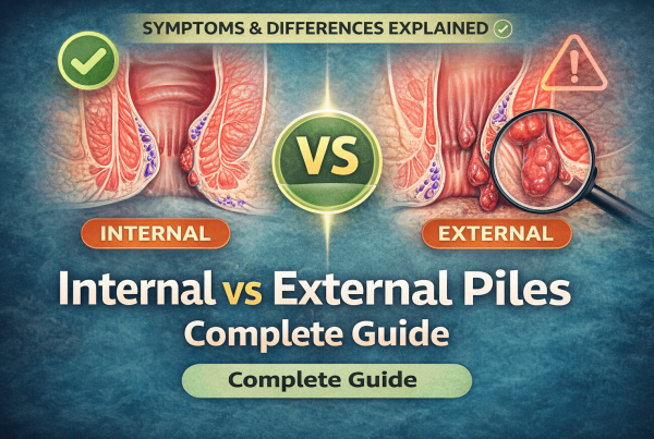 Difference between internal and external piles symptoms illustration