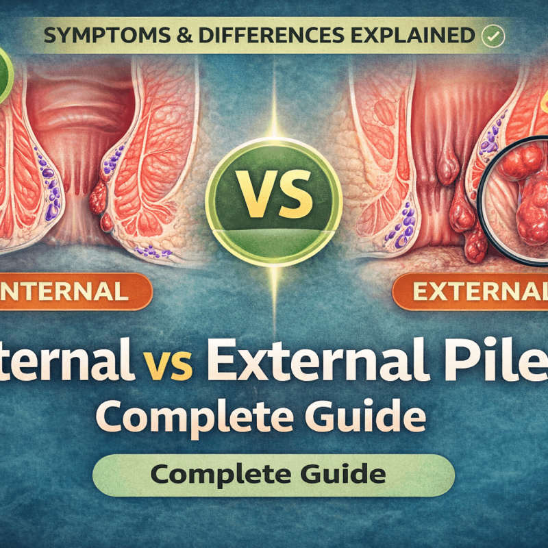 Difference between internal and external piles symptoms illustration