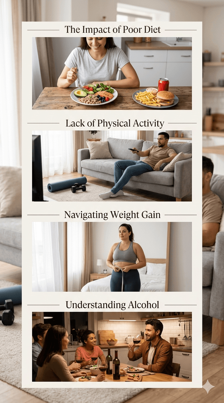 fatty liver causes including poor diet lack of physical activity obesity and alcohol consumption