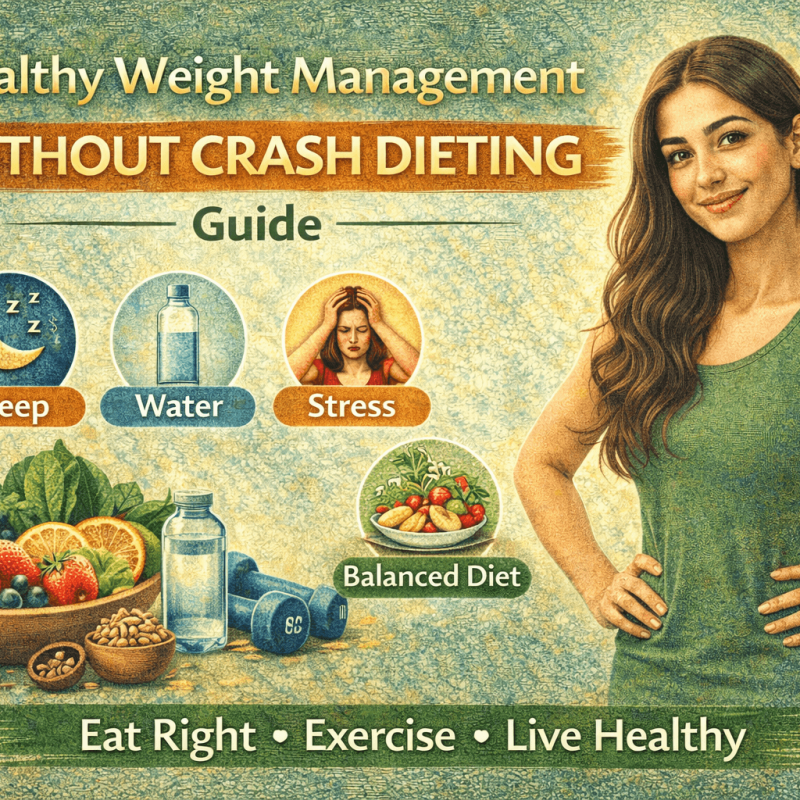 healthy weight management without crash dieting with balanced diet exercise sleep and hydration tips