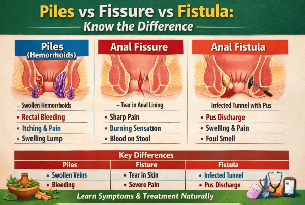 piles vs fissure vs fistula difference symptoms comparison including bleeding pain and infection