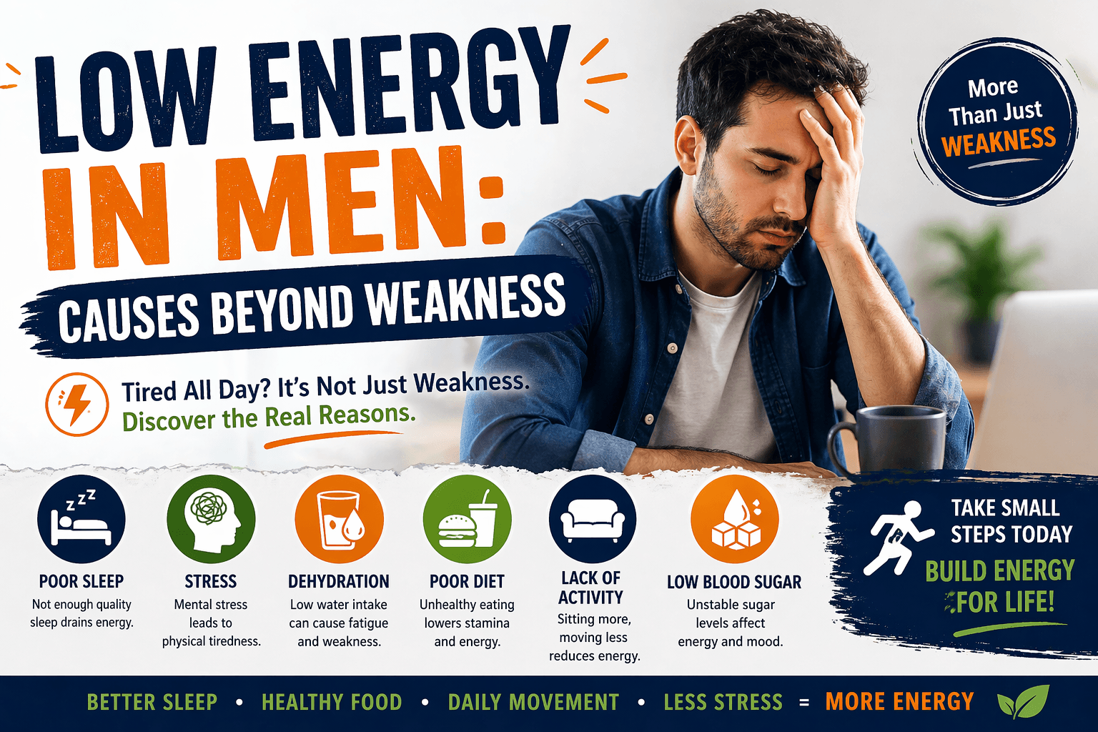 Low Energy in Men: Causes Beyond Weakness