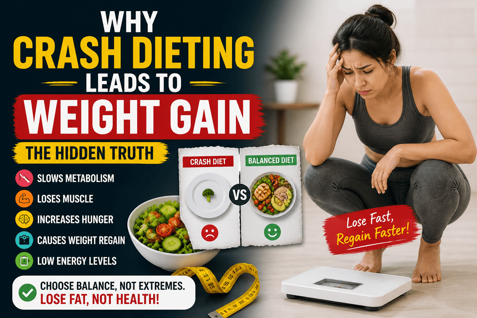 Why Crash Dieting Leads to Weight Gain