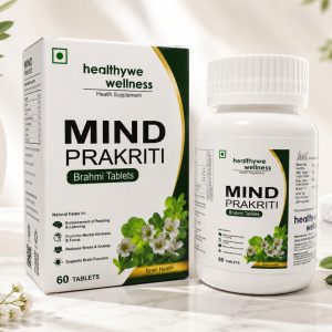 Mind Prakriti Ayurvedic Brahmi Tablets for stress relief, mental relaxation, focus, memory, and cognitive wellness