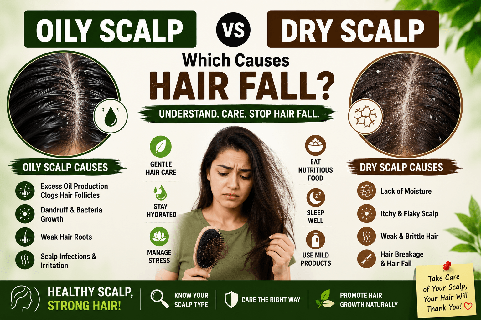 Oily Scalp vs Dry Scalp: Which Causes Hair Fall?