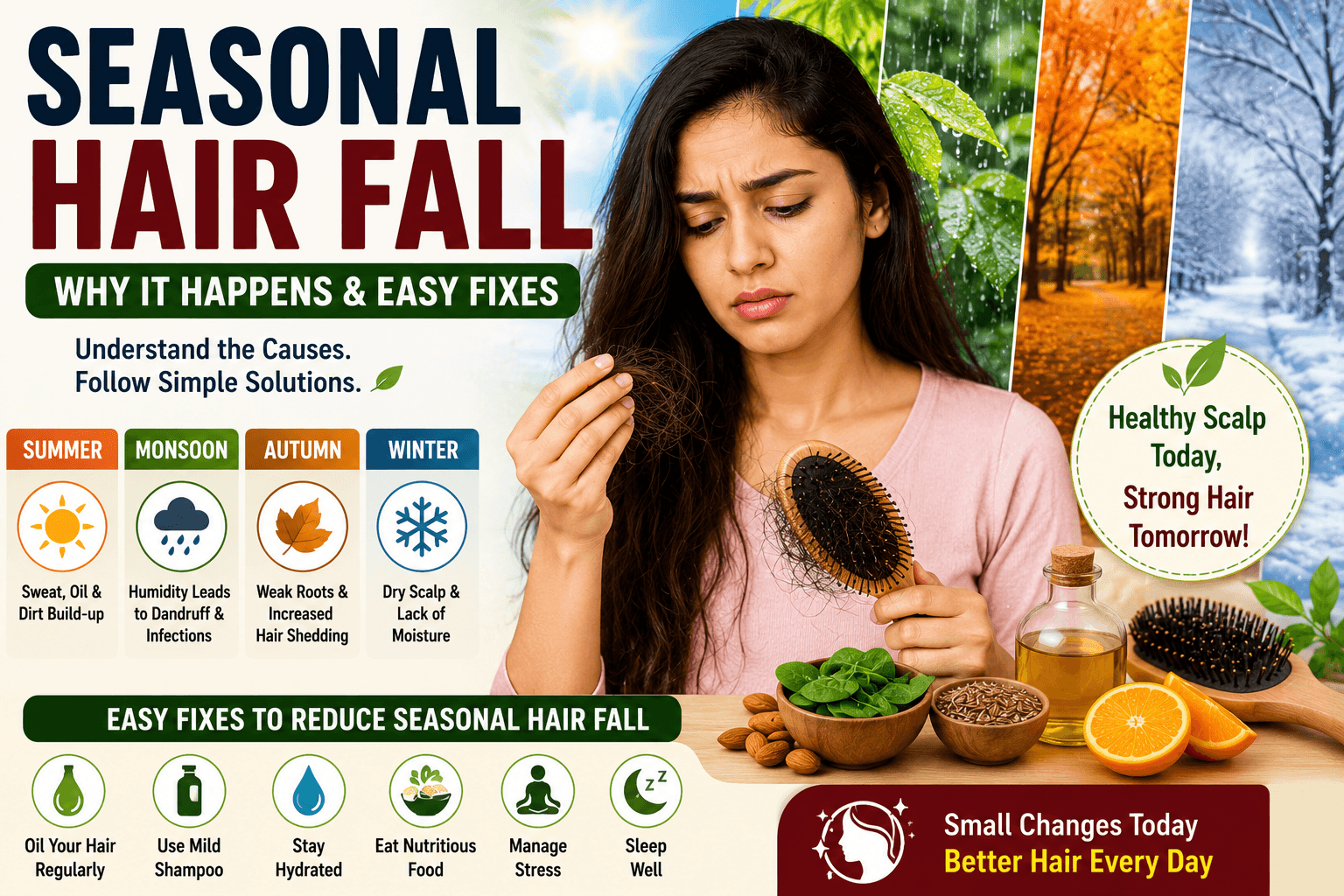 Seasonal Hair Fall: Why It Happens & Fix
