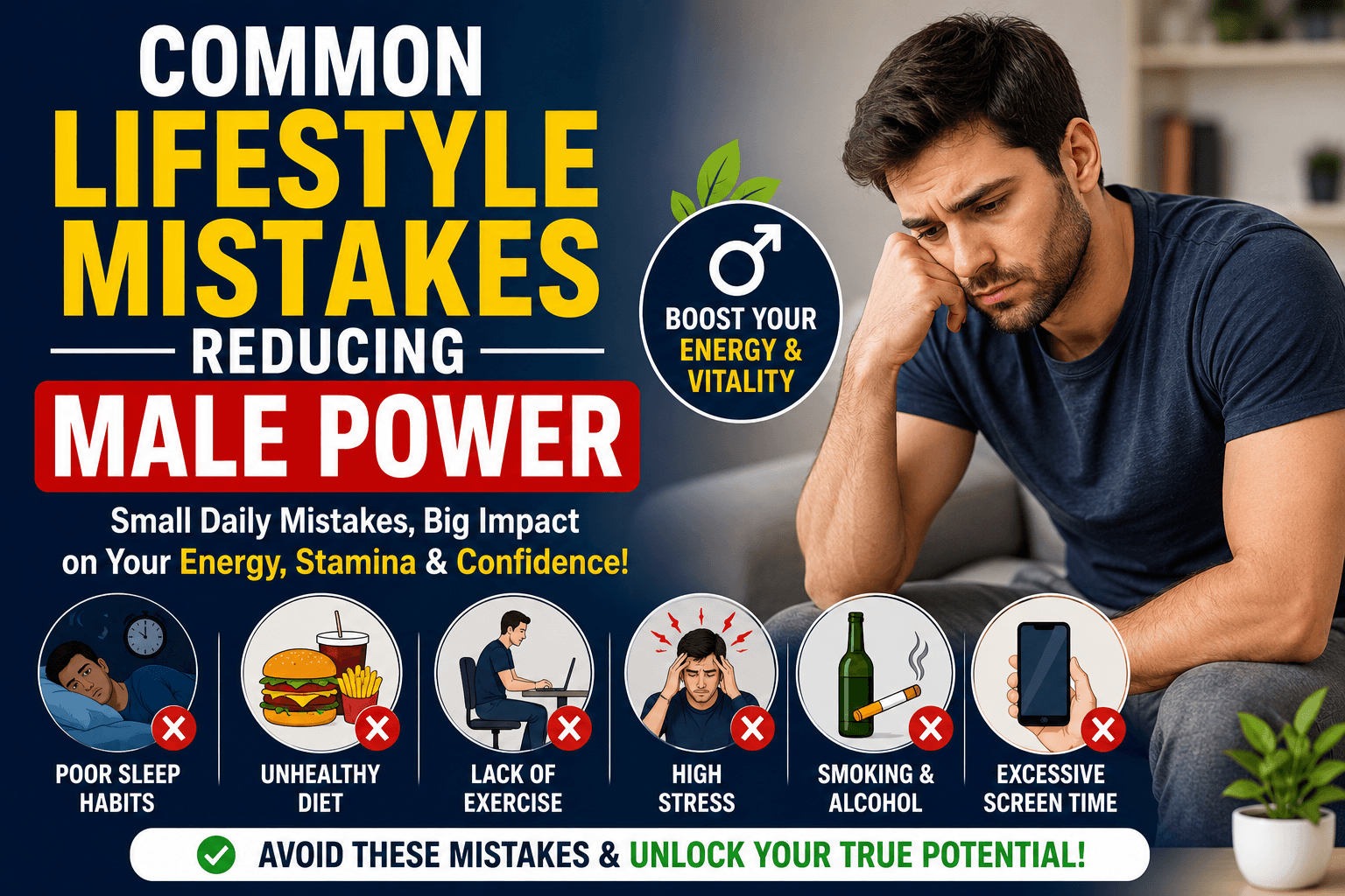 Common Lifestyle Mistakes Reducing Male Power