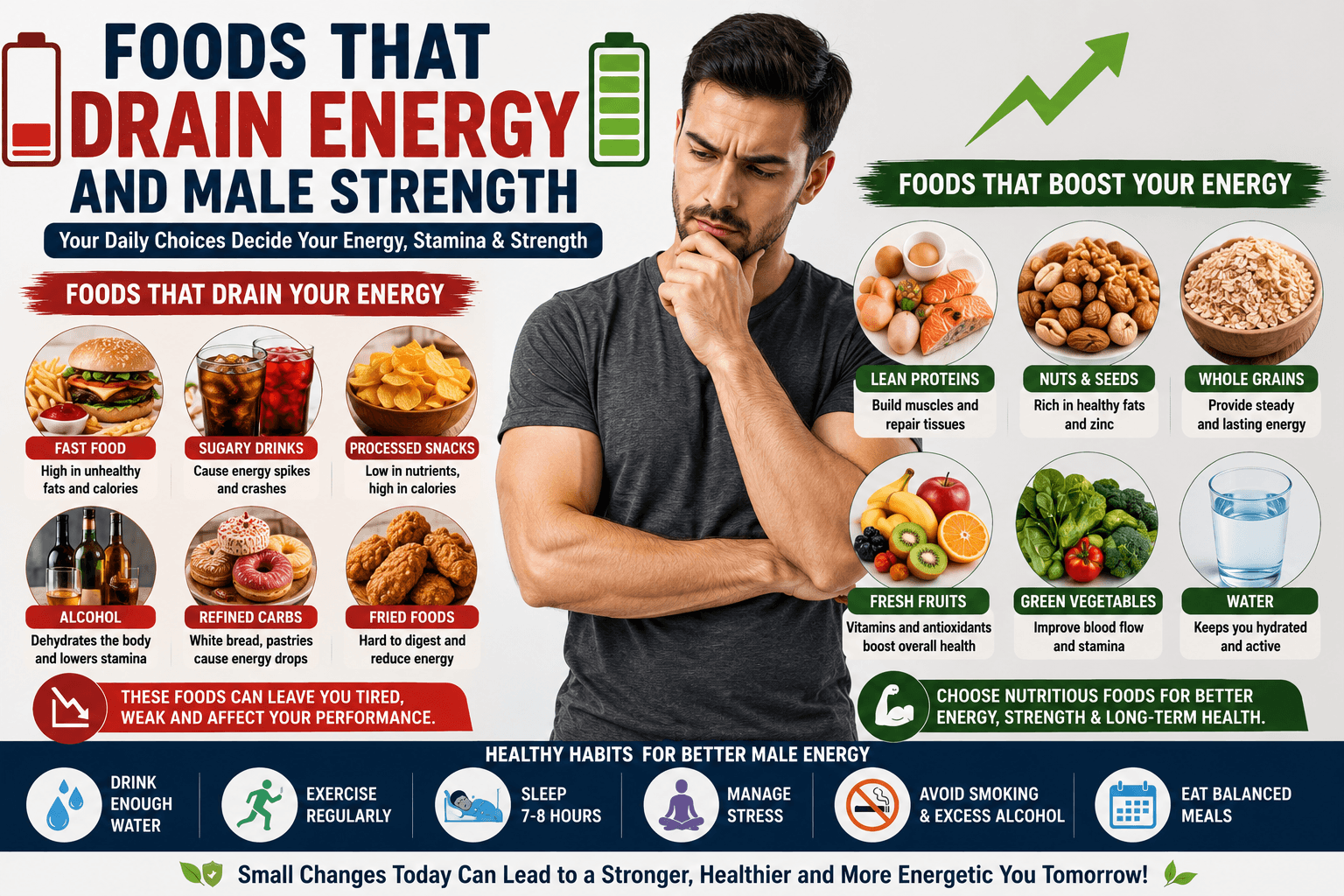 Foods That Drain Energy and Male Strength