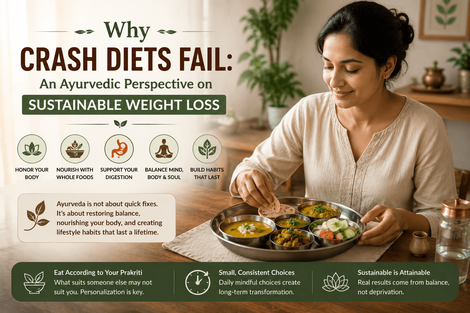Why Crash Diets Fail: An Ayurvedic Perspective on Sustainable Weight Loss