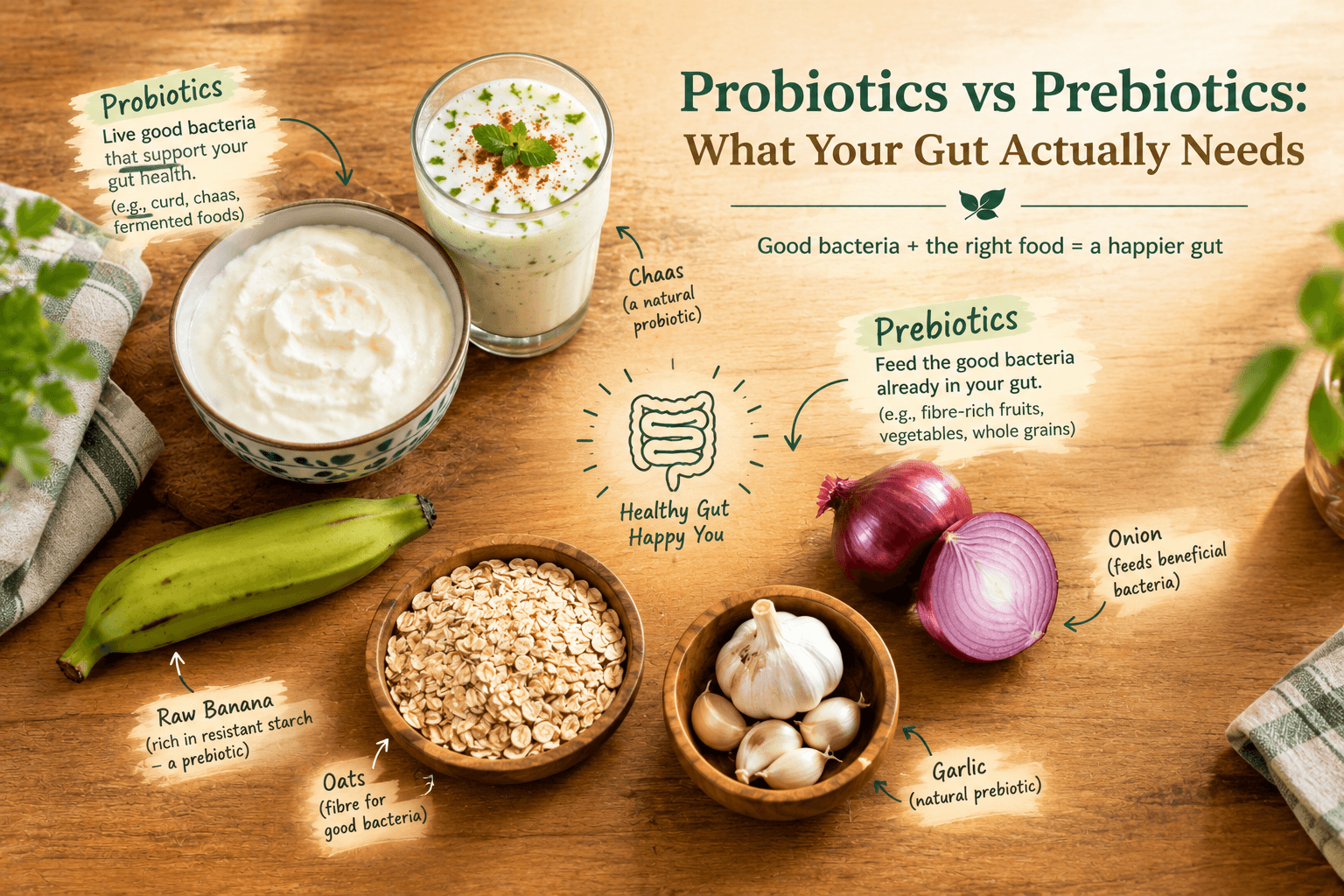 Probiotics vs Prebiotics: What Your Gut Actually Needs